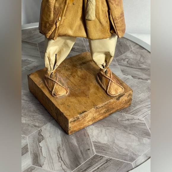 Handcrafted Artisan Figurine with Orange and Green Accents - Picture 3 of 14